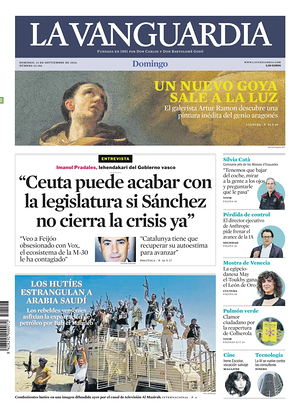 Prima pagina La Vanguardia di oggi - Quotidiano regionale