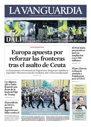 Prima pagina La Vanguardia di oggi - Quotidiano regionale
