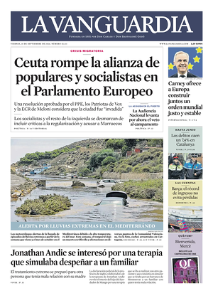 Prima pagina La Vanguardia di oggi - Quotidiano regionale