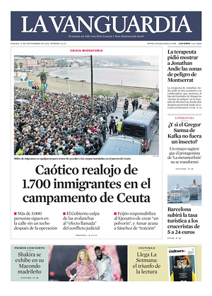 Prima pagina La Vanguardia di oggi - Quotidiano regionale