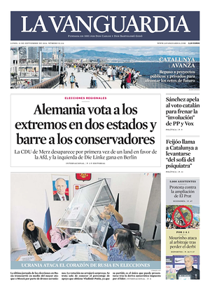 Prima pagina La Vanguardia di oggi - Quotidiano regionale