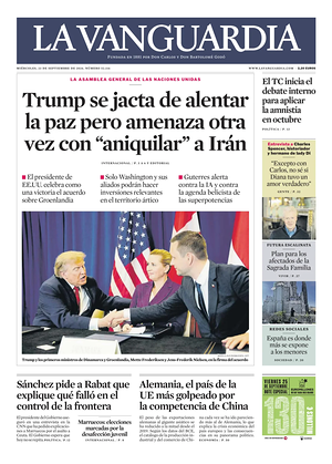 Prima pagina La Vanguardia di oggi - Quotidiano regionale