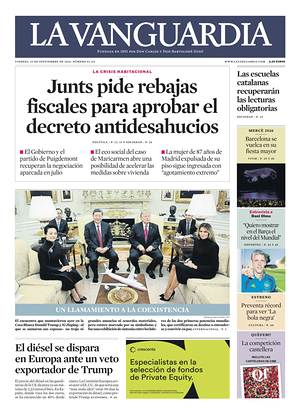 Prima pagina La Vanguardia di oggi - Quotidiano regionale
