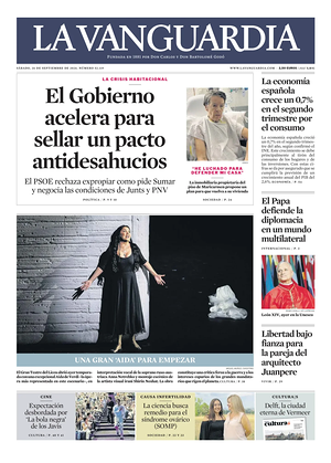 Prima pagina La Vanguardia di oggi - Quotidiano regionale