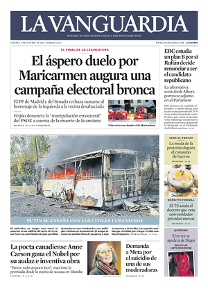 Prima pagina La Vanguardia di oggi - Quotidiano regionale