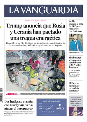 Prima pagina La Vanguardia di oggi - Quotidiano regionale