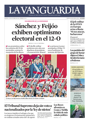 Prima pagina La Vanguardia di oggi - Quotidiano regionale