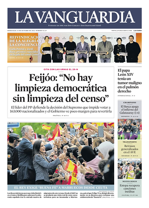 Prima pagina La Vanguardia di oggi - Quotidiano regionale