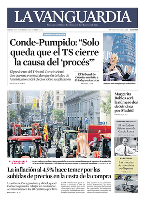 Prima pagina La Vanguardia di oggi - Quotidiano regionale