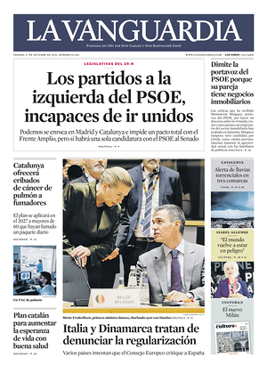 Prima pagina La Vanguardia di oggi - Quotidiano regionale