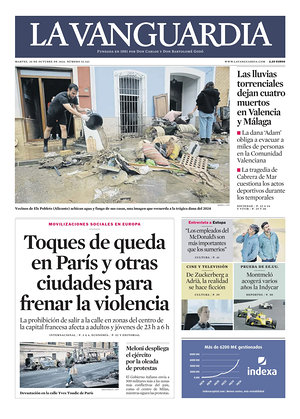 Prima pagina La Vanguardia di oggi - Quotidiano regionale