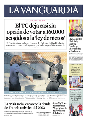 Prima pagina La Vanguardia di oggi - Quotidiano regionale