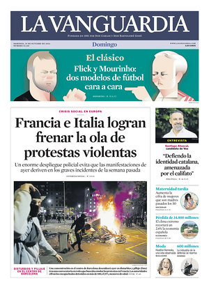 Prima pagina La Vanguardia di oggi - Quotidiano regionale
