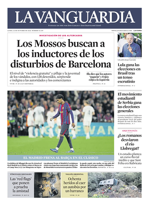 Prima pagina La Vanguardia di oggi - Quotidiano regionale