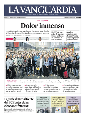 Prima pagina La Vanguardia di oggi - Quotidiano regionale