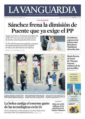 Prima pagina La Vanguardia di oggi - Quotidiano regionale