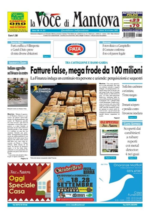 Prima pagina La Voce di Mantova di oggi - Quotidiano regionale