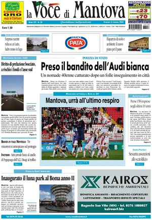 Prima pagina La Voce di Mantova di oggi - Quotidiano regionale