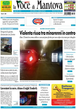 Prima pagina La Voce di Mantova di oggi - Quotidiano regionale