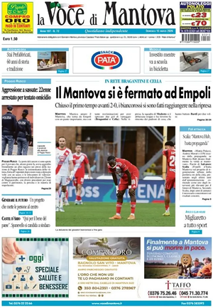 Prima pagina La Voce di Mantova di oggi - Quotidiano regionale