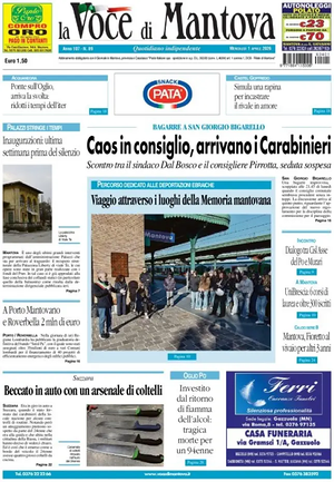 Prima pagina La Voce di Mantova di oggi - Quotidiano regionale