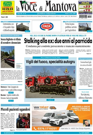 Prima pagina La Voce di Mantova di oggi - Quotidiano regionale