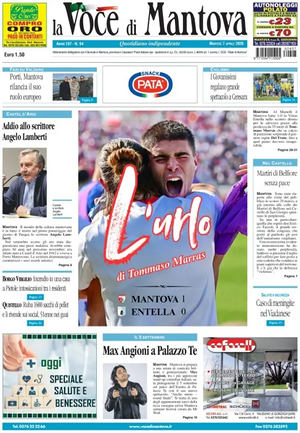 Prima pagina La Voce di Mantova di oggi - Quotidiano regionale