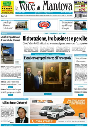 Prima pagina La Voce di Mantova di oggi - Quotidiano regionale
