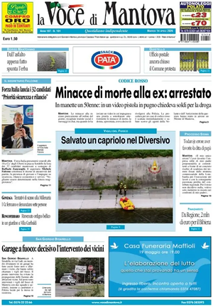 Prima pagina La Voce di Mantova di oggi - Quotidiano regionale