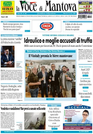 Prima pagina La Voce di Mantova di oggi - Quotidiano regionale