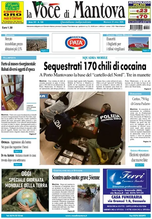 Prima pagina La Voce di Mantova di oggi - Quotidiano regionale