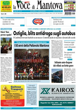 Prima pagina La Voce di Mantova di oggi - Quotidiano regionale