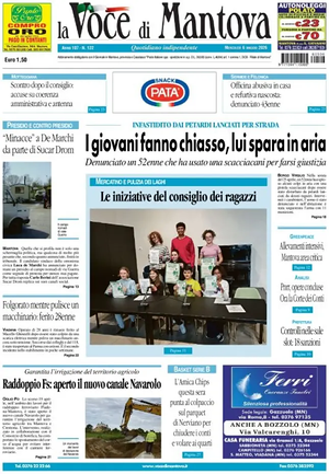Prima pagina La Voce di Mantova di oggi - Quotidiano regionale