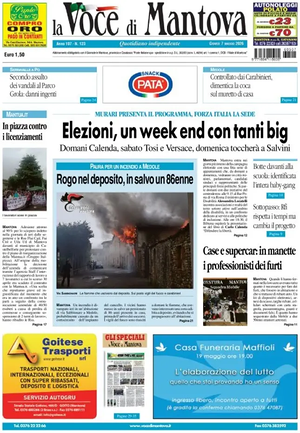 Prima pagina La Voce di Mantova di oggi - Quotidiano regionale