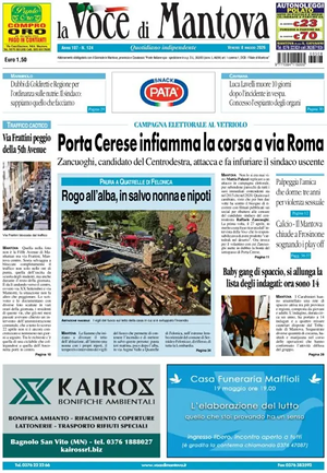 Prima pagina La Voce di Mantova di oggi - Quotidiano regionale