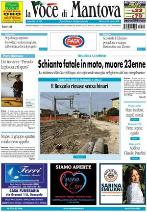 Prima pagina La Voce di Mantova di oggi - Quotidiano regionale