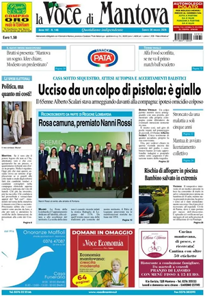 Prima pagina La Voce di Mantova di oggi - Quotidiano regionale