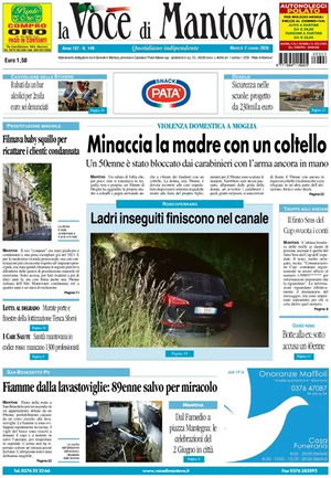 Prima pagina La Voce di Mantova di oggi - Quotidiano regionale