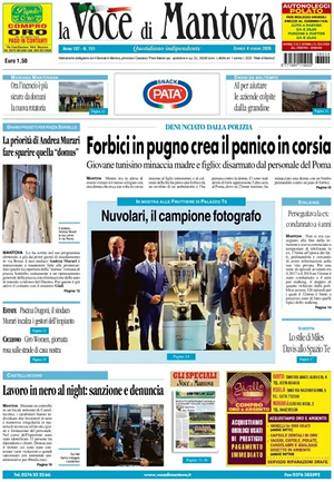 Prima pagina La Voce di Mantova di oggi - Quotidiano regionale