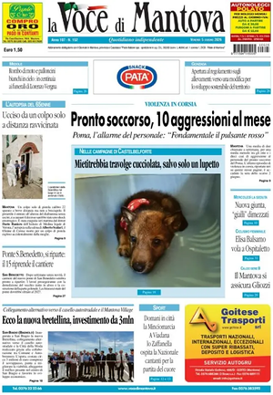 Prima pagina La Voce di Mantova di oggi - Quotidiano regionale