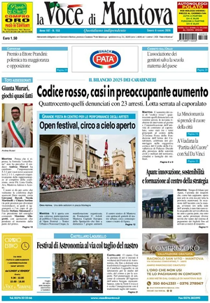 Prima pagina La Voce di Mantova di oggi - Quotidiano regionale