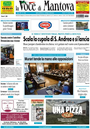 Prima pagina La Voce di Mantova di oggi - Quotidiano regionale