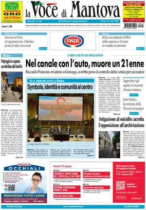 Prima pagina La Voce di Mantova di oggi - Quotidiano regionale