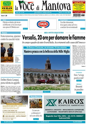 Prima pagina La Voce di Mantova di oggi - Quotidiano regionale