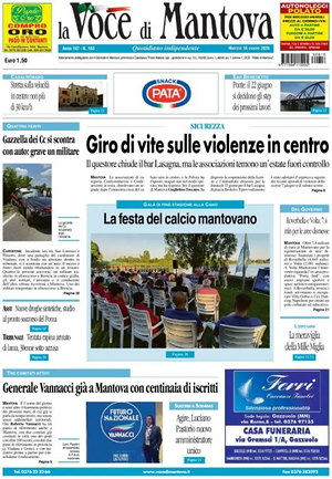 Prima pagina La Voce di Mantova di oggi - Quotidiano regionale