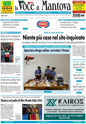 Prima pagina La Voce di Mantova di oggi - Quotidiano regionale