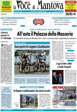Prima pagina La Voce di Mantova di oggi - Quotidiano regionale