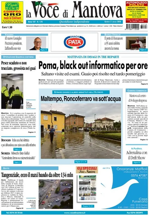 Prima pagina La Voce di Mantova di oggi - Quotidiano regionale