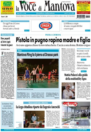 Prima pagina La Voce di Mantova di oggi - Quotidiano regionale