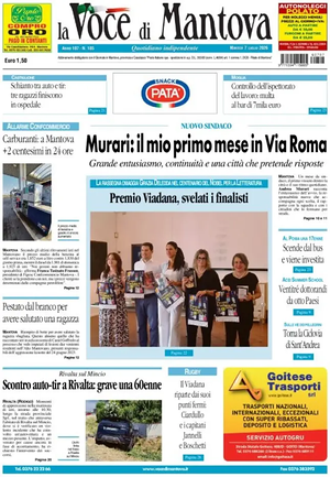 Prima pagina La Voce di Mantova di oggi - Quotidiano regionale